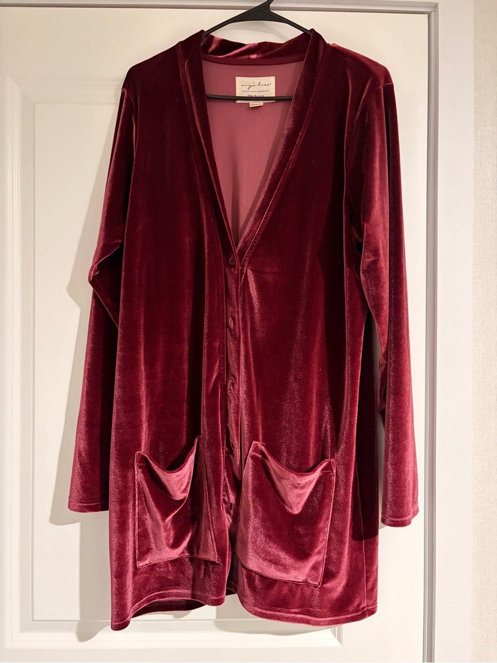 Evy’s Tree Cozy Velvet Button-Front Cardigan